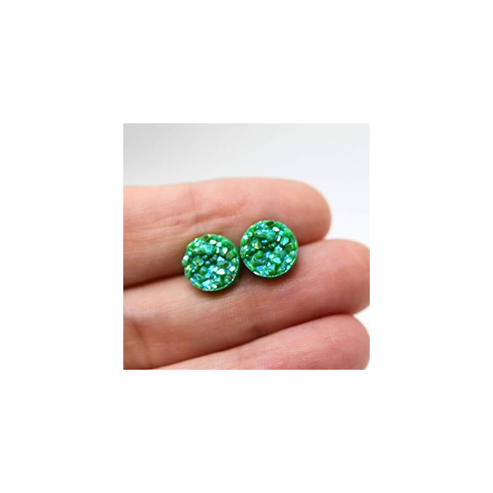 Faux Druzy Earrings on Hypoallergenic Plastic Posts 10mm