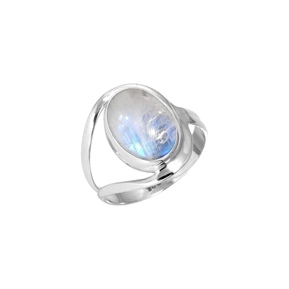 JEWELOPORIUM Natural Gemstone Ring For Women Pearl, Tiger Eye, Lapis, Crystal Oval Boho Genuine 925 Sterling Silver Handmade Jewelry