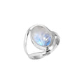 JEWELOPORIUM Natural Gemstone Ring For Women Pearl, Tiger Eye, Lapis, Crystal Oval Boho Genuine 925 Sterling Silver Handmade Jewelry
