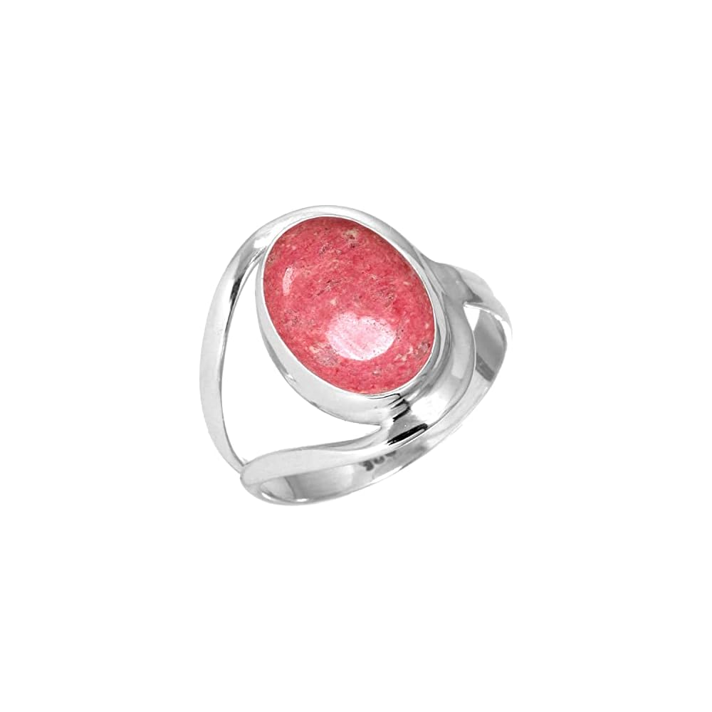 JEWELOPORIUM Natural Gemstone Ring For Women Pearl, Tiger Eye, Lapis, Crystal Oval Boho Genuine 925 Sterling Silver Handmade Jewelry