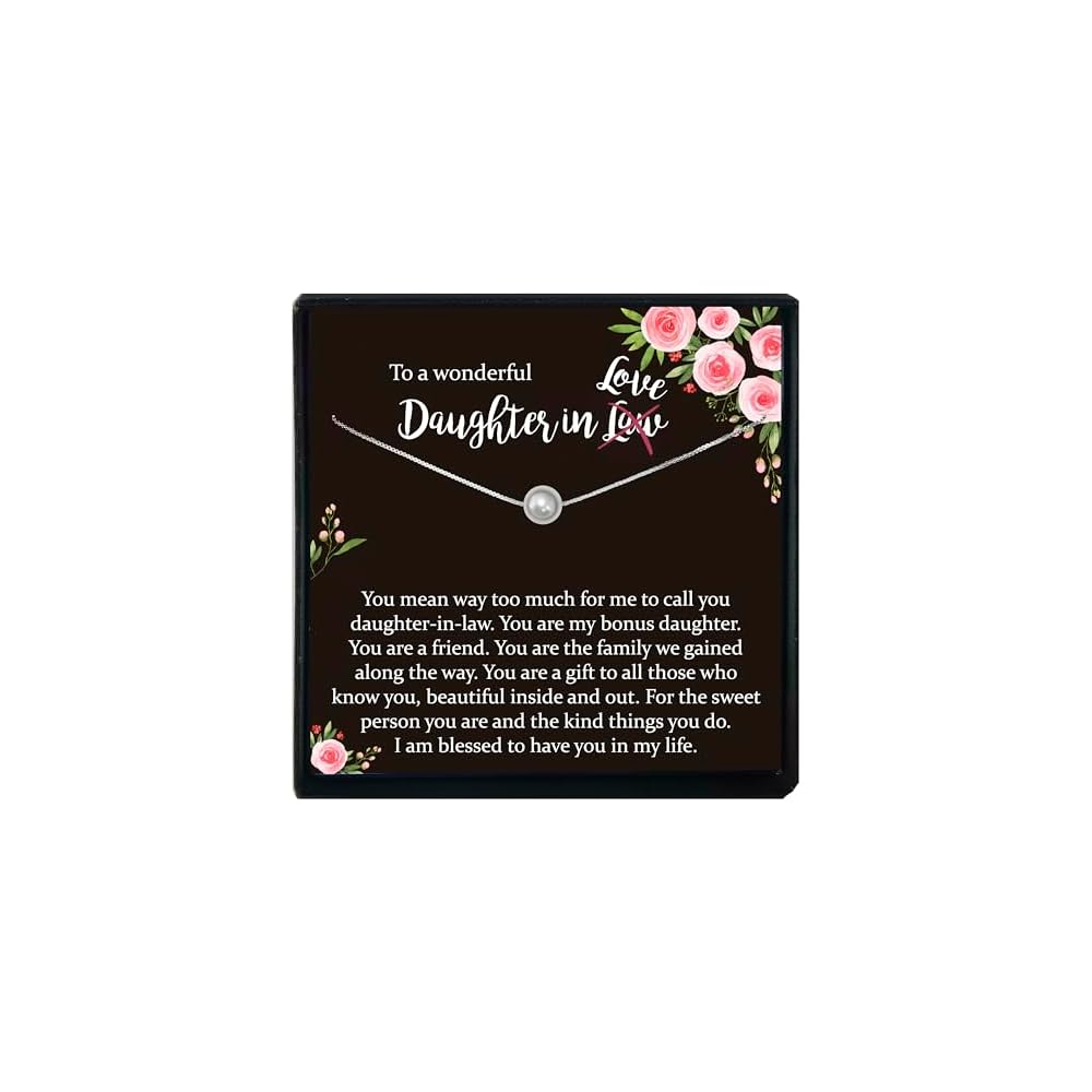 Be Wished Daughter in Law Gifts from Mother in Law, Wedding Day to Bride, Birthday or Holiday Handmade Necklace with Meaningful Message, Ready to Give Jewelry