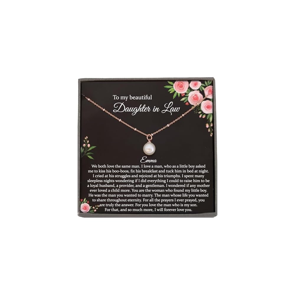 Be Wished Daughter in Law Gifts from Mother in Law, Wedding Day to Bride, Birthday or Holiday Handmade Necklace with Meaningful Message, Ready to Give Jewelry