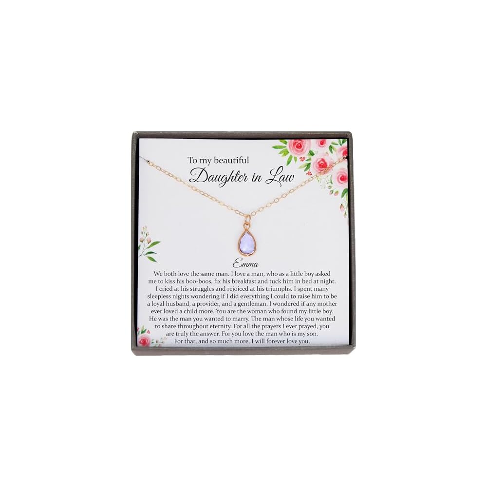 Be Wished Daughter in Law Gifts from Mother in Law, Wedding Day to Bride, Birthday or Holiday Handmade Necklace with Meaningful Message, Ready to Give Jewelry
