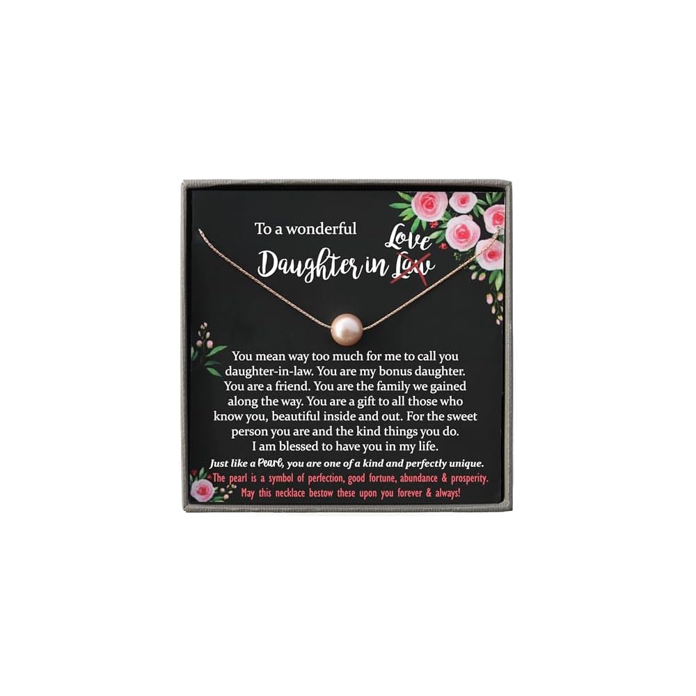 Be Wished Daughter in Law Gifts from Mother in Law, Wedding Day to Bride, Birthday or Holiday Handmade Necklace with Meaningful Message, Ready to Give Jewelry