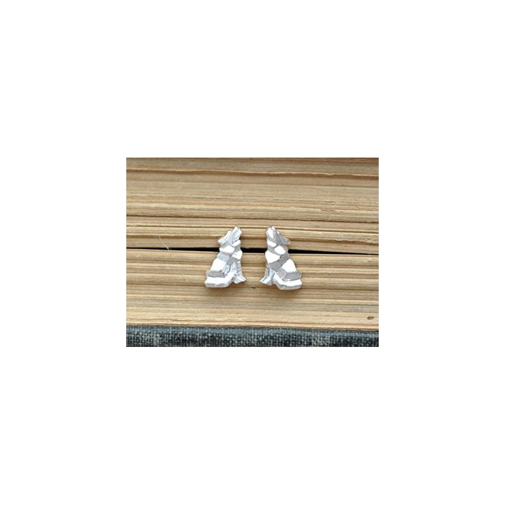 Origami Wolf Earrings in Sterling Silver - Jamber Jewels