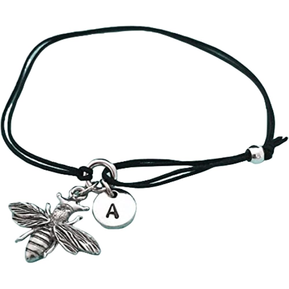 Queen bee cord bracelet, queen bee charm bracelet, adjustable bracelet, charm bracelet, personalized bracelet, initial bracelet, monogram