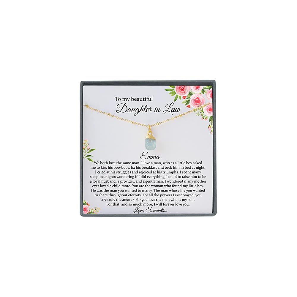 Be Wished Daughter in Law Gifts from Mother in Law, Wedding Day to Bride, Birthday or Holiday Handmade Necklace with Meaningful Message, Ready to Give Jewelry