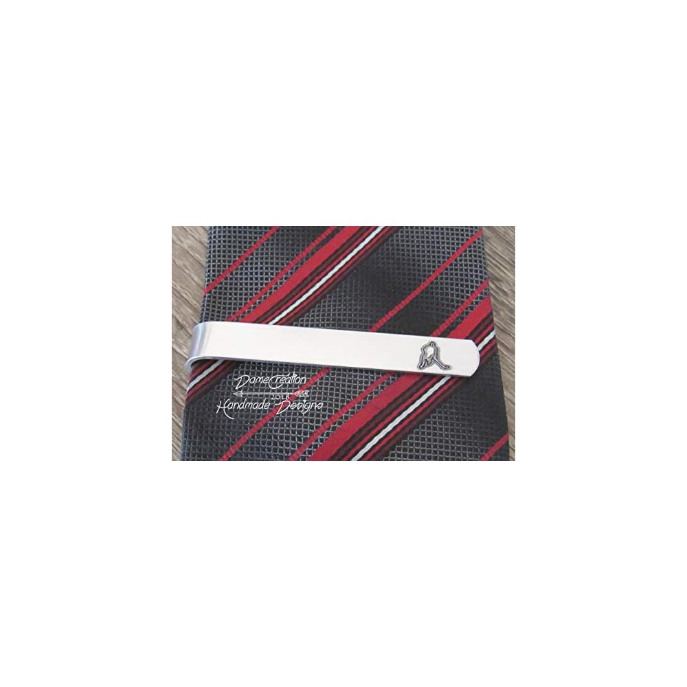 Personalized Hockey Tie Clip, Various Metals, Customize with Wording on Bothsides