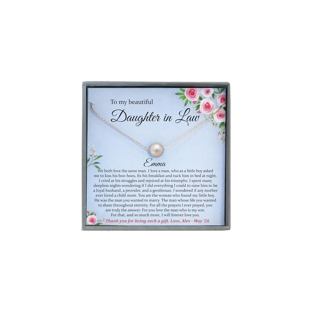 Be Wished Daughter in Law Gifts from Mother in Law, Wedding Day to Bride, Birthday or Holiday Handmade Necklace with Meaningful Message, Ready to Give Jewelry