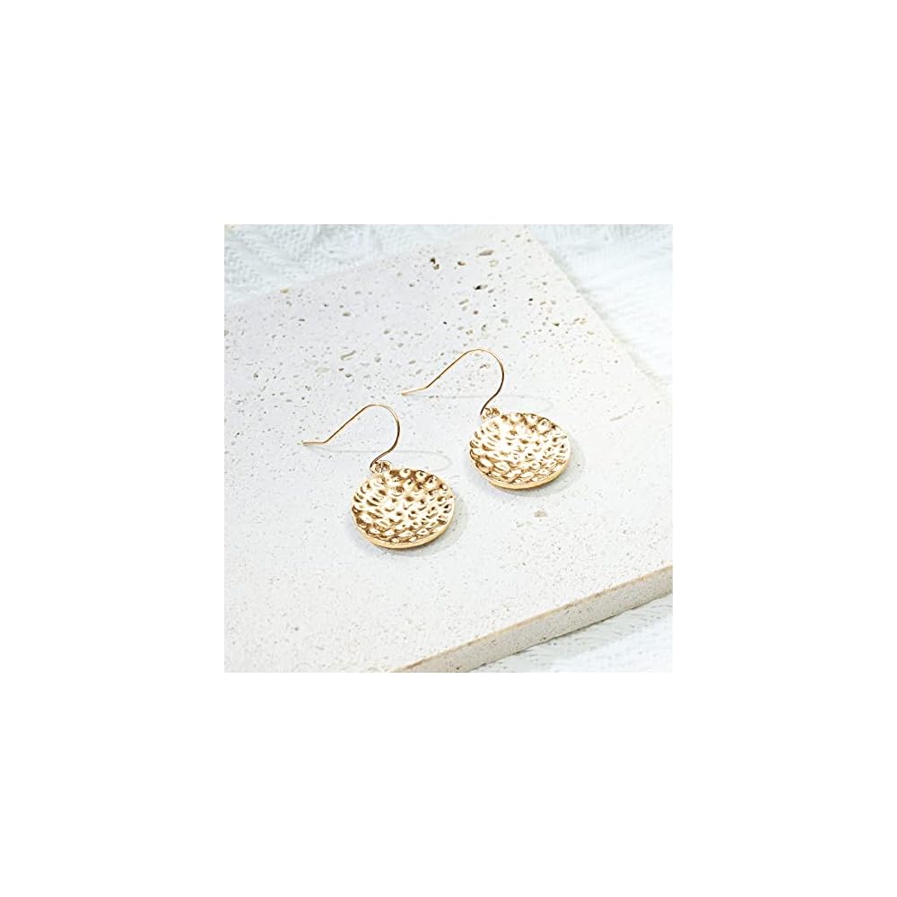 Hypoallergenic Handmade Earrings, 18mm Disc Dangle Earrings, Circle Earrings for Women, Drop Earrings Fashion Trendy