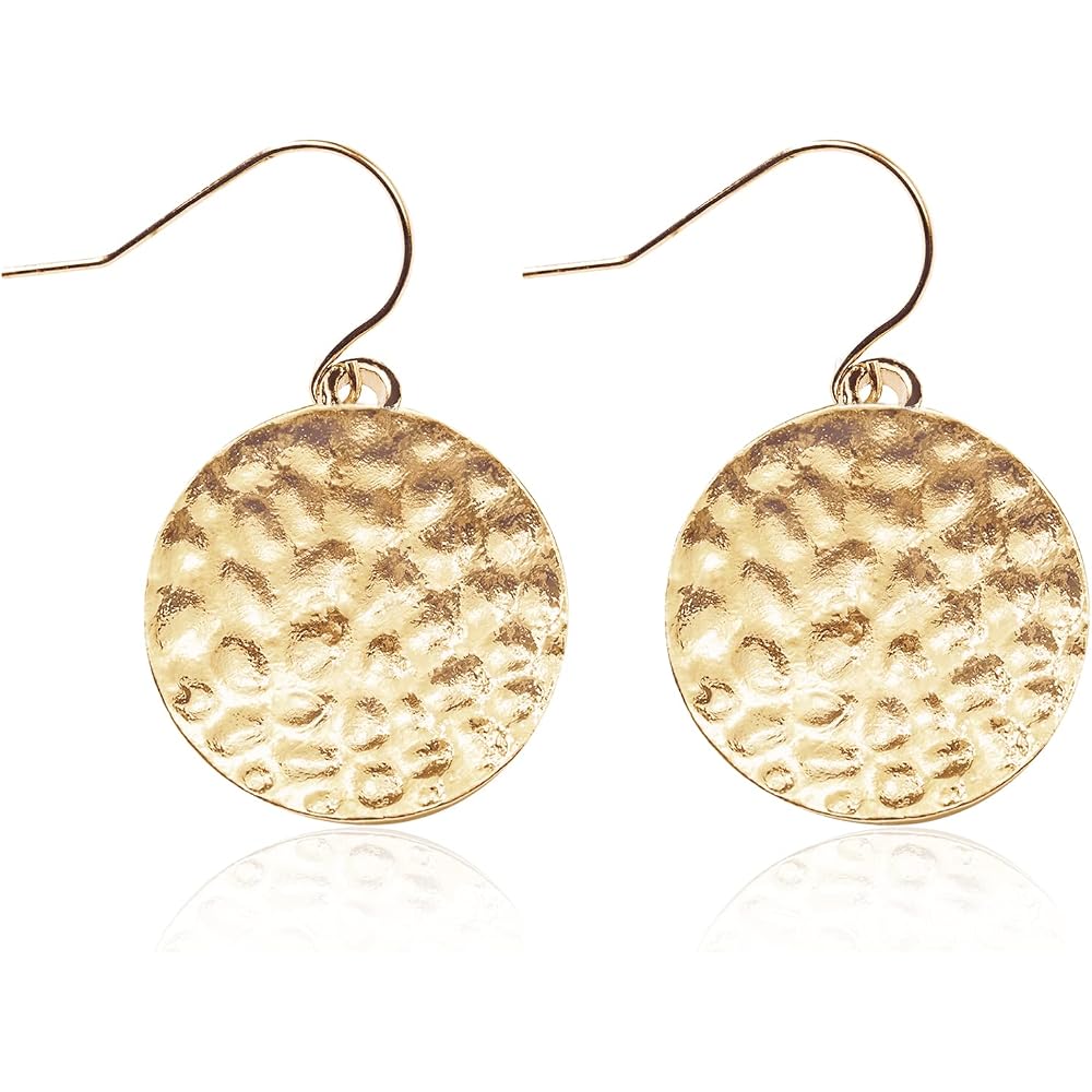 Hypoallergenic Handmade Earrings, 18mm Disc Dangle Earrings, Circle Earrings for Women, Drop Earrings Fashion Trendy